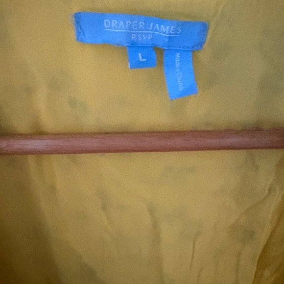 Draper James RSVP yellow floral wrap ruffle flounce dress size large - Picture 3 of 10